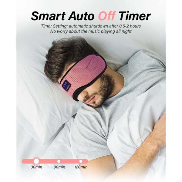 LC-dolida Auriculares para dormir, máscara de dormir 3D Bluetooth inalámbrica con música, audífonos para dormir de lado, máscara de dormir con auriculares Bluetooth altavoces estéreo ultrafinos - Image 35