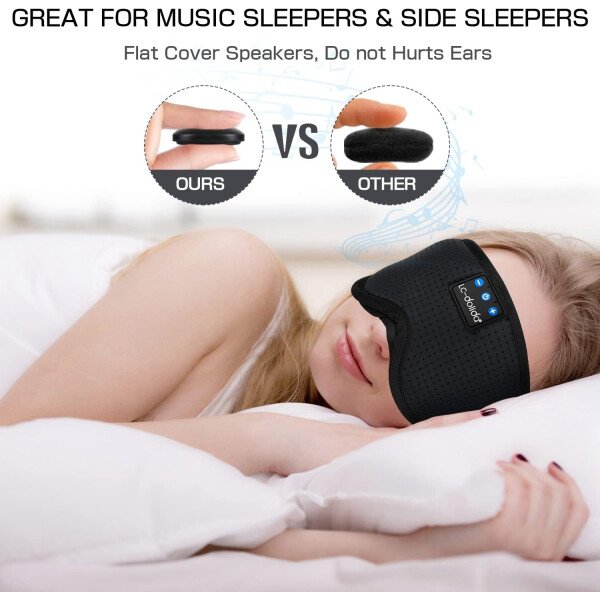LC-dolida Auriculares para dormir, máscara de dormir 3D Bluetooth inalámbrica con música, audífonos para dormir de lado, máscara de dormir con auriculares Bluetooth altavoces estéreo ultrafinos - Image 60