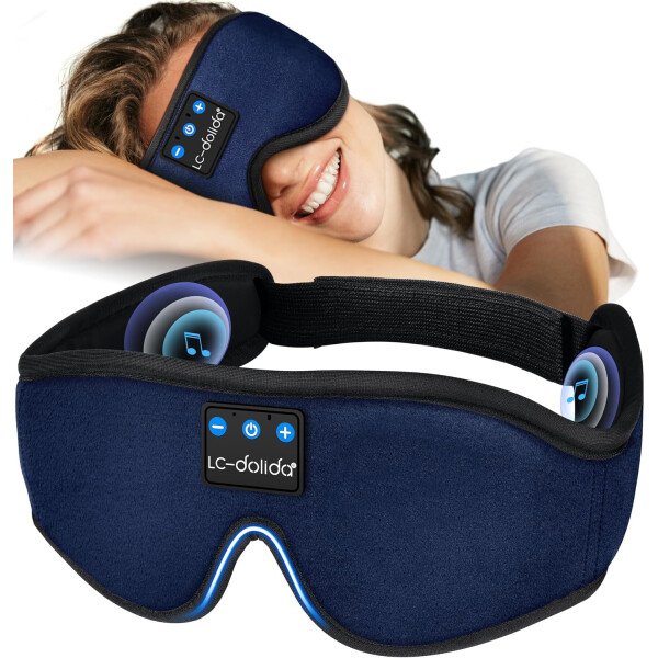 LC-dolida Auriculares para dormir, máscara de dormir 3D Bluetooth inalámbrica con música, audífonos para dormir de lado, máscara de dormir con auriculares Bluetooth altavoces estéreo ultrafinos - Image 64