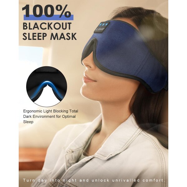 LC-dolida Auriculares para dormir, máscara de dormir 3D Bluetooth inalámbrica con música, audífonos para dormir de lado, máscara de dormir con auriculares Bluetooth altavoces estéreo ultrafinos - Image 66