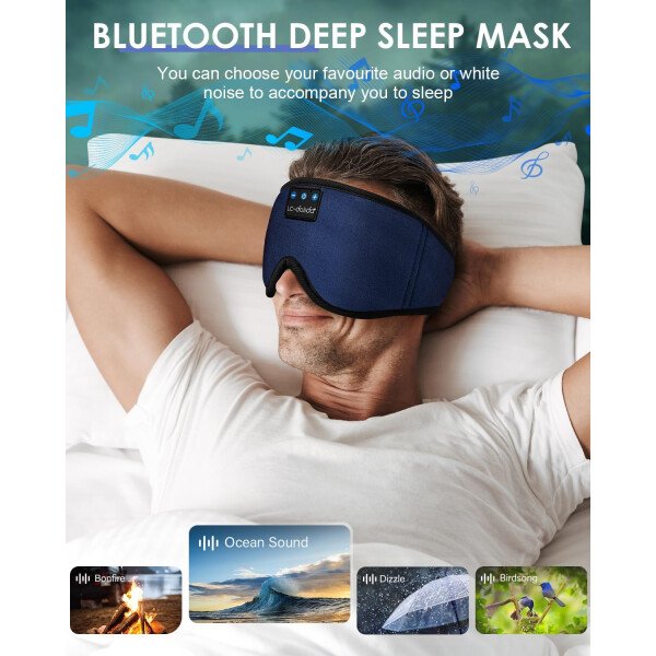 LC-dolida Auriculares para dormir, máscara de dormir 3D Bluetooth inalámbrica con música, audífonos para dormir de lado, máscara de dormir con auriculares Bluetooth altavoces estéreo ultrafinos - Image 69