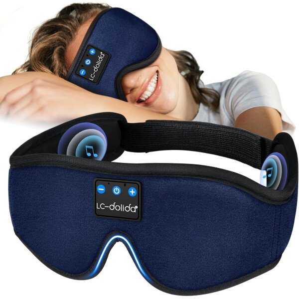 LC-dolida Auriculares para dormir, máscara de dormir 3D Bluetooth inalámbrica con música, audífonos para dormir de lado, máscara de dormir con auriculares Bluetooth altavoces estéreo ultrafinos - Image 71