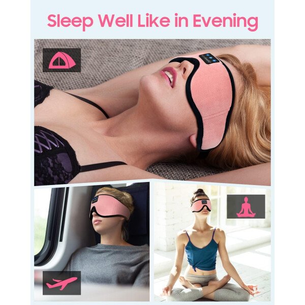 LC-dolida Auriculares para dormir, máscara de dormir 3D Bluetooth inalámbrica con música, audífonos para dormir de lado, máscara de dormir con auriculares Bluetooth altavoces estéreo ultrafinos - Image 77