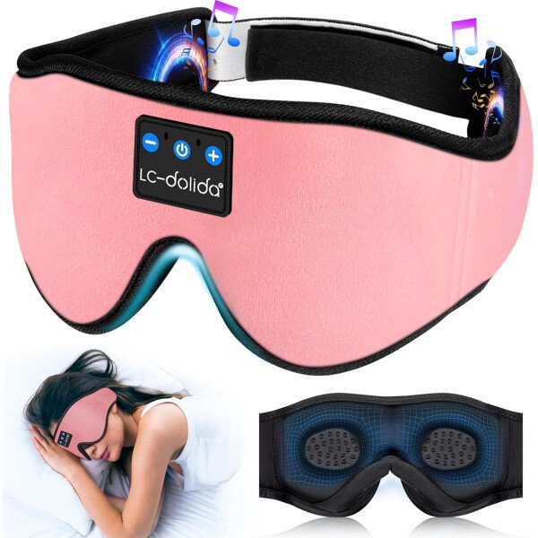 LC-dolida Auriculares para dormir, máscara de dormir 3D Bluetooth inalámbrica con música, audífonos para dormir de lado, máscara de dormir con auriculares Bluetooth altavoces estéreo ultrafinos - Image 80