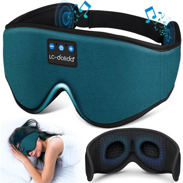 LC-dolida Auriculares para dormir, máscara de dormir 3D Bluetooth inalámbrica con música, audífonos para dormir de lado, máscara de dormir con auriculares Bluetooth altavoces estéreo ultrafinos - Image 81