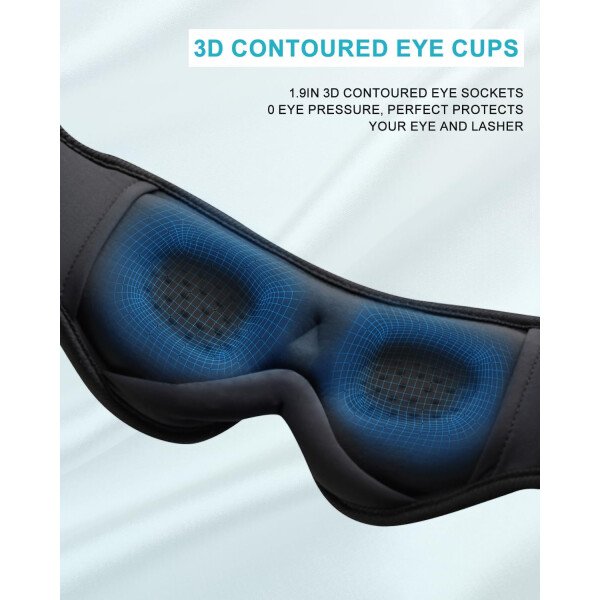 LC-dolida Auriculares para dormir, máscara de dormir 3D Bluetooth inalámbrica con música, audífonos para dormir de lado, máscara de dormir con auriculares Bluetooth altavoces estéreo ultrafinos - Image 85