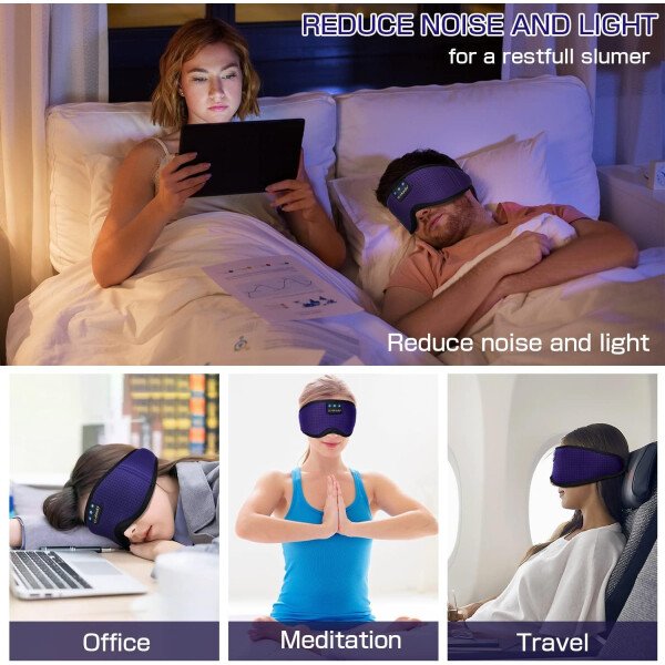 LC-dolida Auriculares para dormir, máscara de dormir 3D Bluetooth inalámbrica con música, audífonos para dormir de lado, máscara de dormir con auriculares Bluetooth altavoces estéreo ultrafinos - Image 93