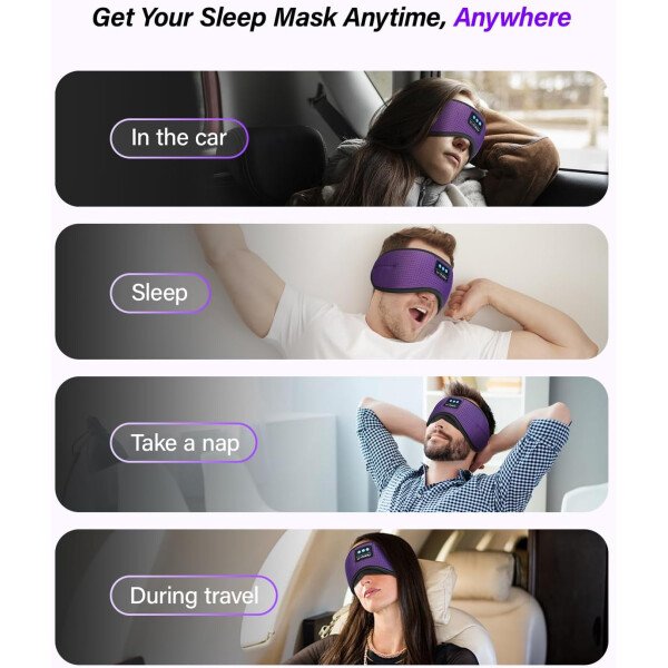 LC-dolida Auriculares para dormir, máscara de dormir 3D Bluetooth inalámbrica con música, audífonos para dormir de lado, máscara de dormir con auriculares Bluetooth altavoces estéreo ultrafinos - Image 101