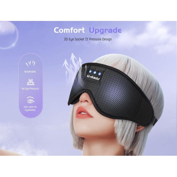 LC-dolida Auriculares para dormir, máscara de dormir 3D Bluetooth inalámbrica con música, audífonos para dormir de lado, máscara de dormir con auriculares Bluetooth altavoces estéreo ultrafinos - Image 104