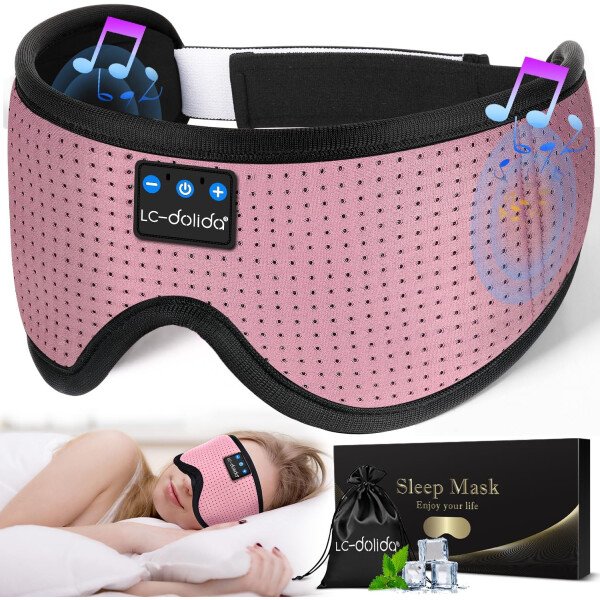 LC-dolida Auriculares para dormir, máscara de dormir 3D Bluetooth inalámbrica con música, audífonos para dormir de lado, máscara de dormir con auriculares Bluetooth altavoces estéreo ultrafinos - Image 110
