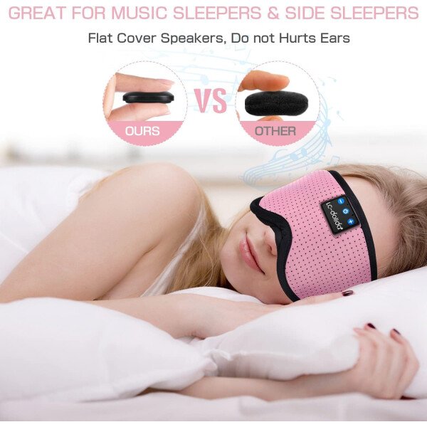 LC-dolida Auriculares para dormir, máscara de dormir 3D Bluetooth inalámbrica con música, audífonos para dormir de lado, máscara de dormir con auriculares Bluetooth altavoces estéreo ultrafinos - Image 113