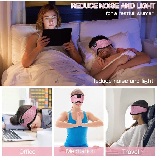 LC-dolida Auriculares para dormir, máscara de dormir 3D Bluetooth inalámbrica con música, audífonos para dormir de lado, máscara de dormir con auriculares Bluetooth altavoces estéreo ultrafinos - Image 115