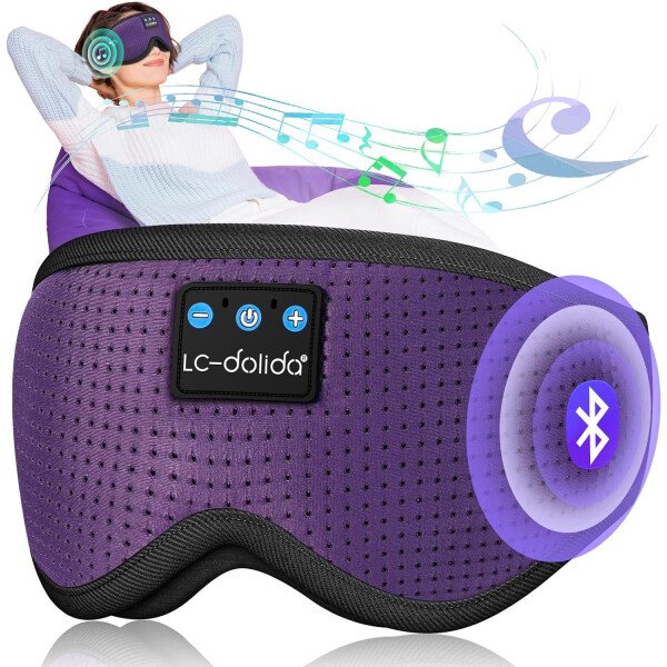 LC-dolida Auriculares para dormir, máscara de dormir 3D Bluetooth inalámbrica con música, audífonos para dormir de lado, máscara de dormir con auriculares Bluetooth altavoces estéreo ultrafinos - Image 122