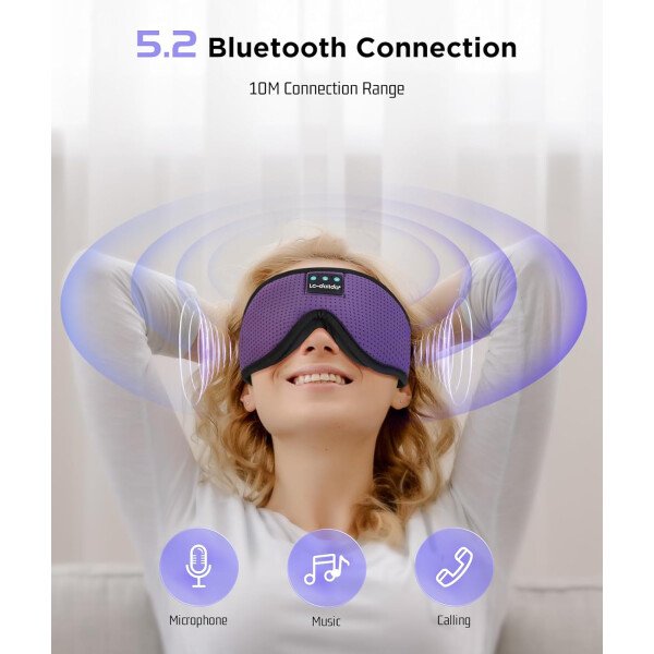 LC-dolida Auriculares para dormir, máscara de dormir 3D Bluetooth inalámbrica con música, audífonos para dormir de lado, máscara de dormir con auriculares Bluetooth altavoces estéreo ultrafinos - Image 125