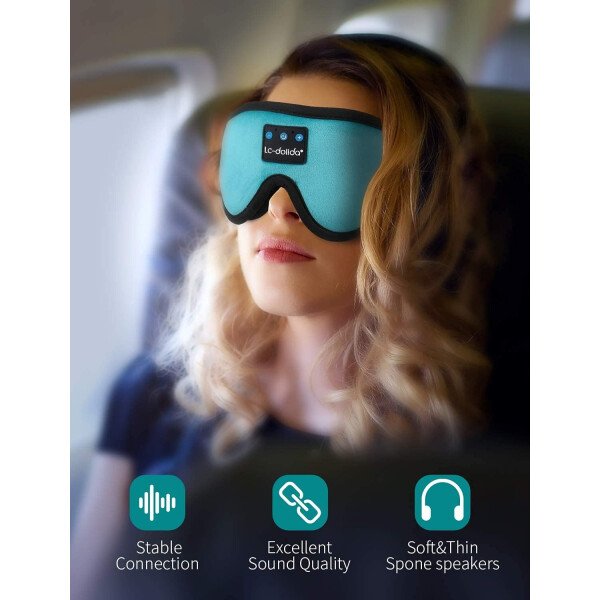 LC-dolida Auriculares para dormir, máscara de dormir 3D Bluetooth inalámbrica con música, audífonos para dormir de lado, máscara de dormir con auriculares Bluetooth altavoces estéreo ultrafinos - Image 133