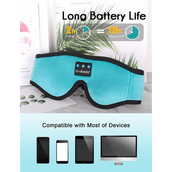LC-dolida Auriculares para dormir, máscara de dormir 3D Bluetooth inalámbrica con música, audífonos para dormir de lado, máscara de dormir con auriculares Bluetooth altavoces estéreo ultrafinos - Image 134