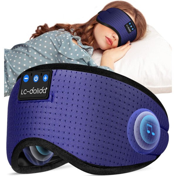 LC-dolida Auriculares para dormir, máscara de dormir 3D Bluetooth inalámbrica con música, audífonos para dormir de lado, máscara de dormir con auriculares Bluetooth altavoces estéreo ultrafinos - Image 135