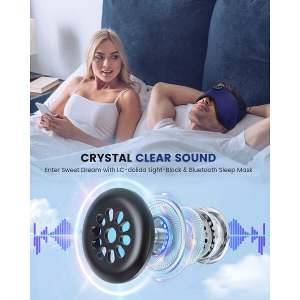 LC-dolida Auriculares para dormir, máscara de dormir 3D Bluetooth inalámbrica con música, audífonos para dormir de lado, máscara de dormir con auriculares Bluetooth altavoces estéreo ultrafinos - Image 140