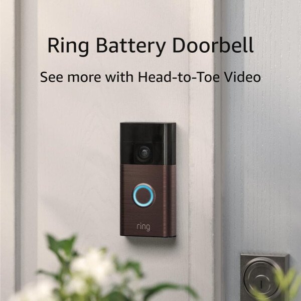 Timbre con cámara inalámbrico Ring - Video de cuerpo completo, video en vivo con audio bidireccional, alertas y detección de movimiento (modelo de 2024), Bronce veneciano