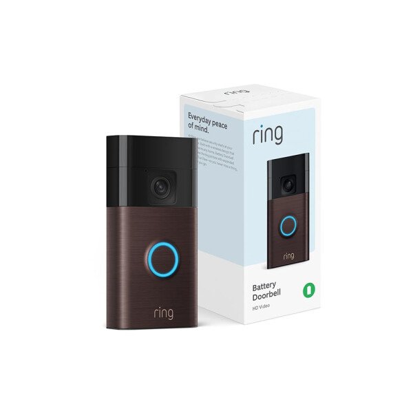 Timbre con cámara inalámbrico Ring - Video de cuerpo completo, video en vivo con audio bidireccional, alertas y detección de movimiento (modelo de 2024), Bronce veneciano - Imagen 2