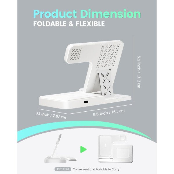 Estación de carga inalámbrica para iPhone: soporte de cargador 3 en 1, múltiples dispositivos para Apple - iPhone 16e 16 15 14 Pro Max 13 12 11 - Watch 10 9 8 7 6 5 4 3 2 SE y Ultra Series - Airpods 4 - Imagen 13