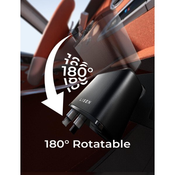 LISEN - Cargador retráctil para automóvil, adaptador de cargador de automóvil USB C de 69 W, carga rápida para iPhone 16, 15, 14, 13, 12, Samsung, gris - Imagen 16