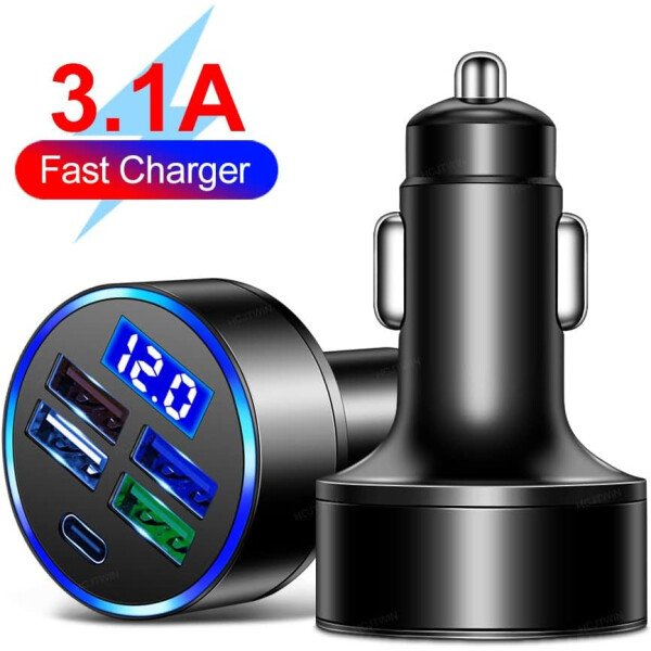 Cargador rápido de automóvil de 6 puertos con monitor de voltaje, cargador USB para encendedor de cigarrillos de coche (PD+QC3.0) compatible con iphone13/14/15 y la mayoría de los modelos Android, - Imagen 14