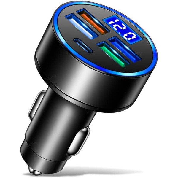 Cargador rápido de automóvil de 6 puertos con monitor de voltaje, cargador USB para encendedor de cigarrillos de coche (PD+QC3.0) compatible con iphone13/14/15 y la mayoría de los modelos Android, - Imagen 17