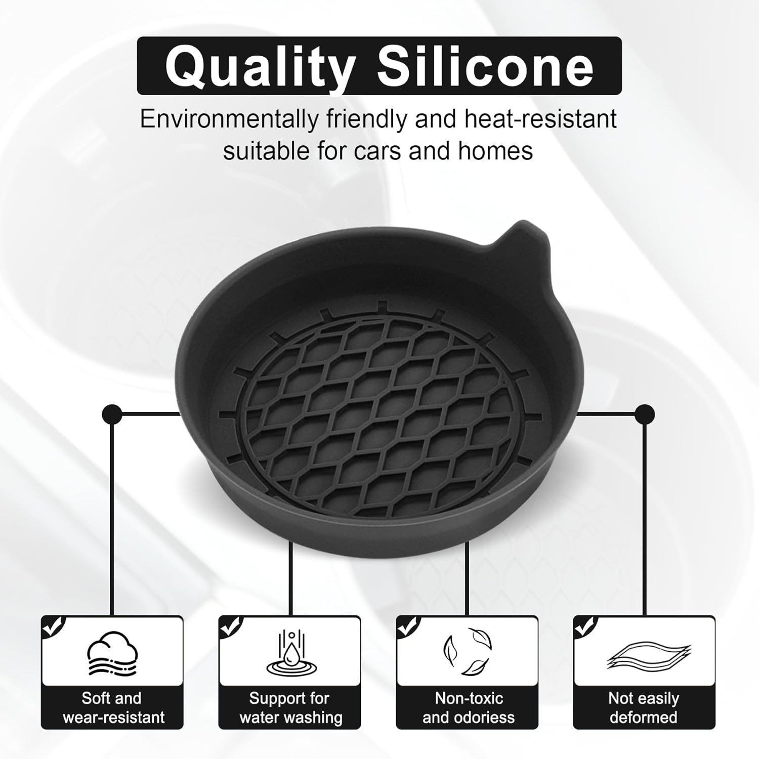 SINGARO Portavasos para automóvil, inserto de portavasos de silicona, portavasos antideslizantes universales, accesorios para el interior del automóvil para mujeres y hombres, juego de 4 unidades, - Imagen 4