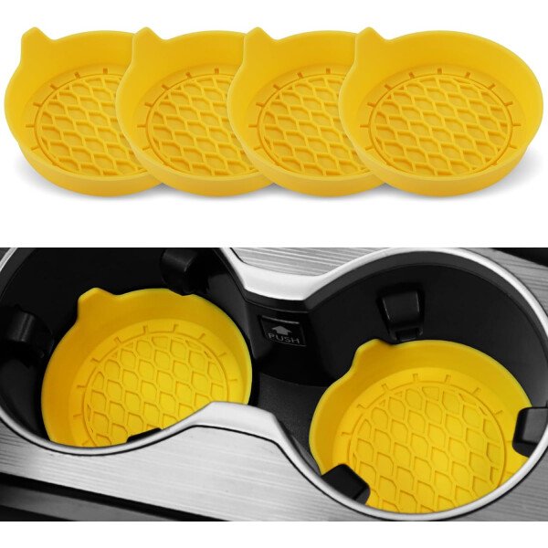 SINGARO Portavasos para automóvil, inserto de portavasos de silicona, portavasos antideslizantes universales, accesorios para el interior del automóvil para mujeres y hombres, juego de 4 unidades, - Imagen 7