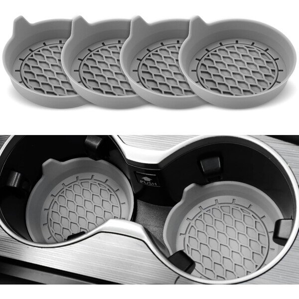 SINGARO Portavasos para automóvil, inserto de portavasos de silicona, portavasos antideslizantes universales, accesorios para el interior del automóvil para mujeres y hombres, juego de 4 unidades, - Imagen 13
