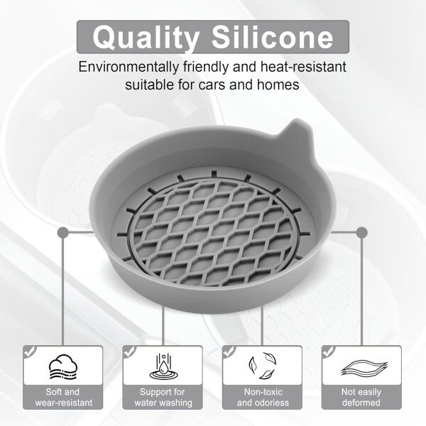 SINGARO Portavasos para automóvil, inserto de portavasos de silicona, portavasos antideslizantes universales, accesorios para el interior del automóvil para mujeres y hombres, juego de 4 unidades, - Imagen 16