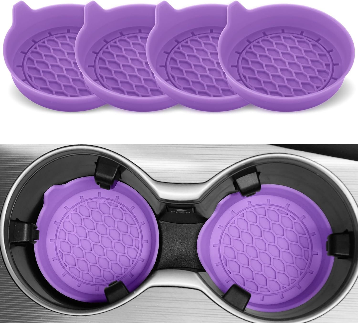 SINGARO Portavasos para automóvil, inserto de portavasos de silicona, portavasos antideslizantes universales, accesorios para el interior del automóvil para mujeres y hombres, juego de 4 unidades, - Imagen 19