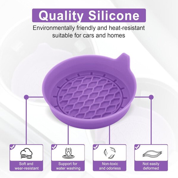 SINGARO Portavasos para automóvil, inserto de portavasos de silicona, portavasos antideslizantes universales, accesorios para el interior del automóvil para mujeres y hombres, juego de 4 unidades, - Imagen 24