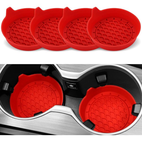 SINGARO Portavasos para automóvil, inserto de portavasos de silicona, portavasos antideslizantes universales, accesorios para el interior del automóvil para mujeres y hombres, juego de 4 unidades, - Imagen 25
