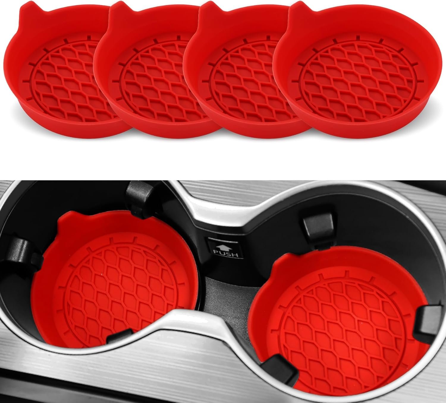 SINGARO Portavasos para automóvil, inserto de portavasos de silicona, portavasos antideslizantes universales, accesorios para el interior del automóvil para mujeres y hombres, juego de 4 unidades, - Imagen 25