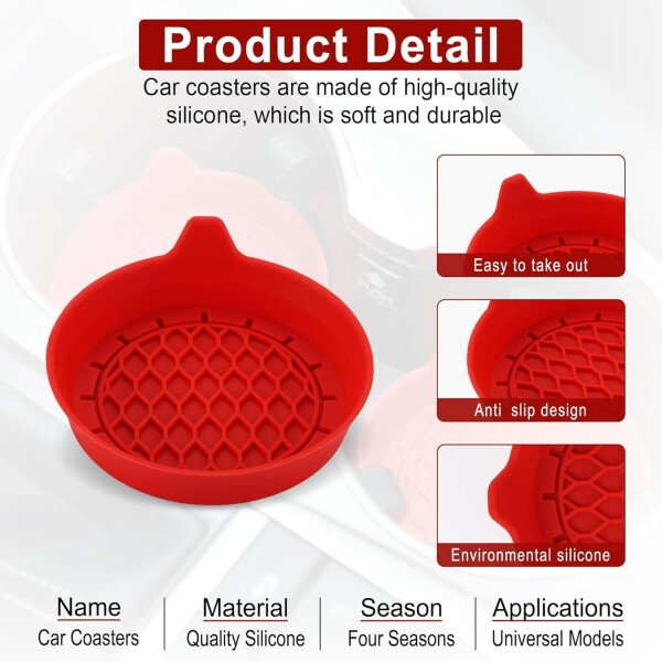 SINGARO Portavasos para automóvil, inserto de portavasos de silicona, portavasos antideslizantes universales, accesorios para el interior del automóvil para mujeres y hombres, juego de 4 unidades, - Imagen 27