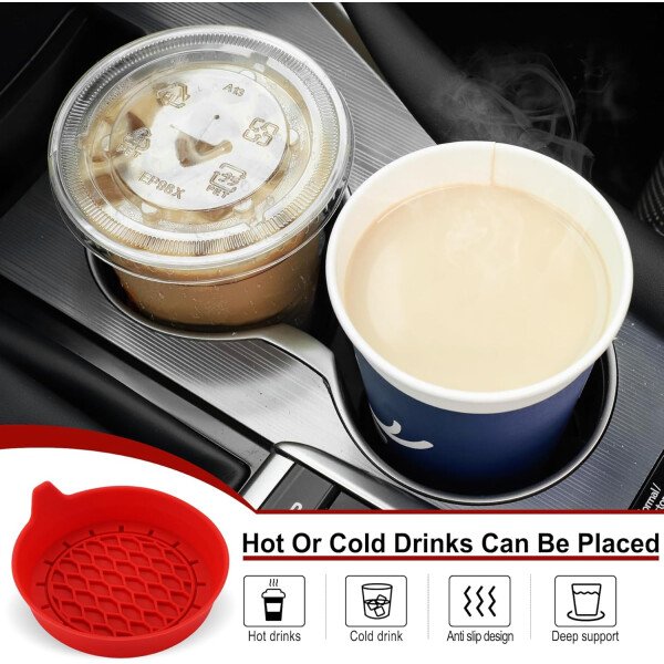 SINGARO Portavasos para automóvil, inserto de portavasos de silicona, portavasos antideslizantes universales, accesorios para el interior del automóvil para mujeres y hombres, juego de 4 unidades, - Imagen 29