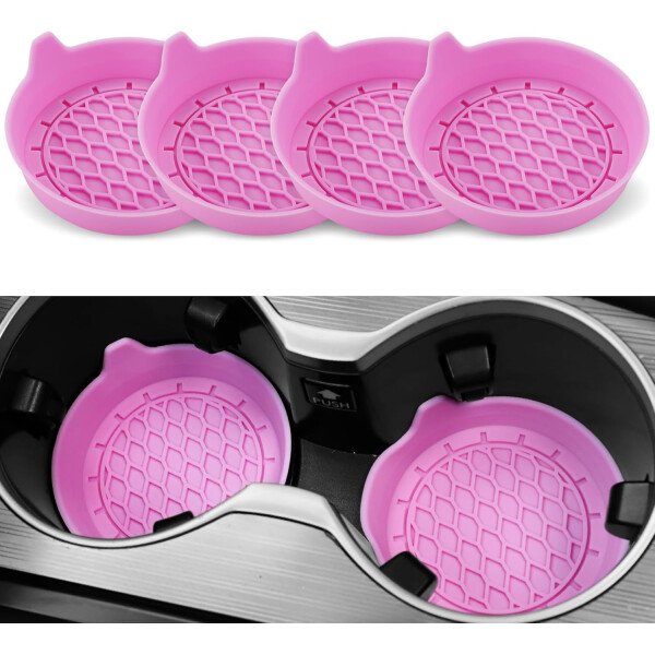 SINGARO Portavasos para automóvil, inserto de portavasos de silicona, portavasos antideslizantes universales, accesorios para el interior del automóvil para mujeres y hombres, juego de 4 unidades, - Imagen 31