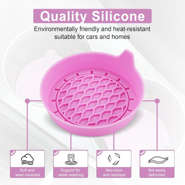 SINGARO Portavasos para automóvil, inserto de portavasos de silicona, portavasos antideslizantes universales, accesorios para el interior del automóvil para mujeres y hombres, juego de 4 unidades, - Imagen 34