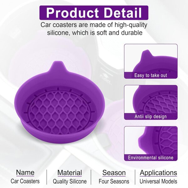 SINGARO Portavasos para automóvil, inserto de portavasos de silicona, portavasos antideslizantes universales, accesorios para el interior del automóvil para mujeres y hombres, juego de 4 unidades, - Imagen 39
