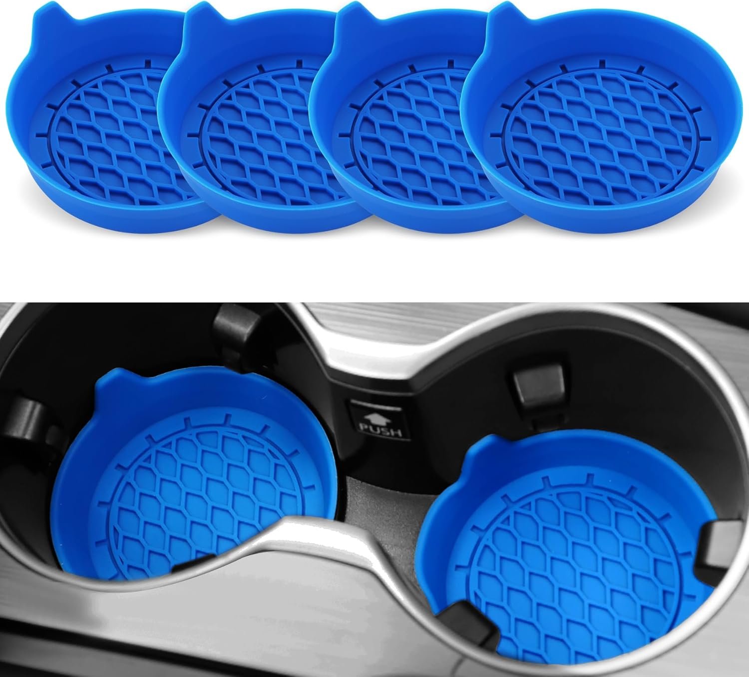 SINGARO Portavasos para automóvil, inserto de portavasos de silicona, portavasos antideslizantes universales, accesorios para el interior del automóvil para mujeres y hombres, juego de 4 unidades, - Imagen 43