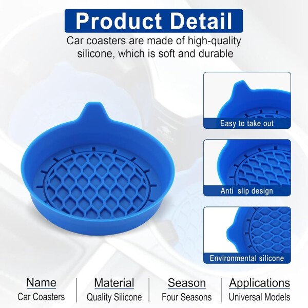 SINGARO Portavasos para automóvil, inserto de portavasos de silicona, portavasos antideslizantes universales, accesorios para el interior del automóvil para mujeres y hombres, juego de 4 unidades, - Imagen 45
