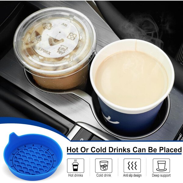 SINGARO Portavasos para automóvil, inserto de portavasos de silicona, portavasos antideslizantes universales, accesorios para el interior del automóvil para mujeres y hombres, juego de 4 unidades, - Imagen 47