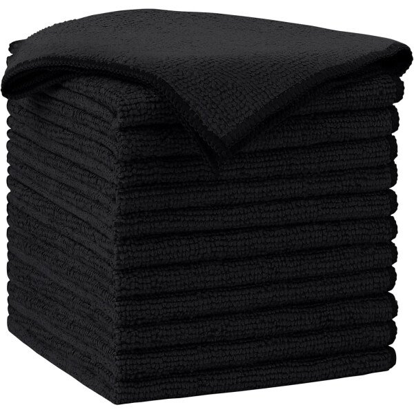 AIDEA Paño de limpieza de microfibra, 100 unidades, toallas de microfibra suave para automóviles, trapos de limpieza absorbentes, paños de lavado sin pelusa para casa, cocina, ventana (12 x 12 - Imagen 2