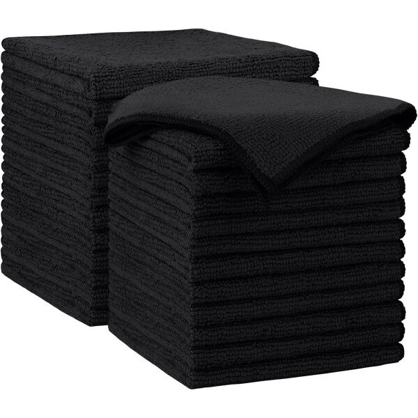 AIDEA Paño de limpieza de microfibra, 100 unidades, toallas de microfibra suave para automóviles, trapos de limpieza absorbentes, paños de lavado sin pelusa para casa, cocina, ventana (12 x 12 - Imagen 9