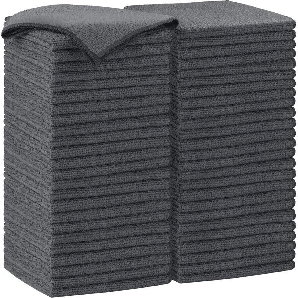 AIDEA Paño de limpieza de microfibra, 100 unidades, toallas de microfibra suave para automóviles, trapos de limpieza absorbentes, paños de lavado sin pelusa para casa, cocina, ventana (12 x 12 - Imagen 16