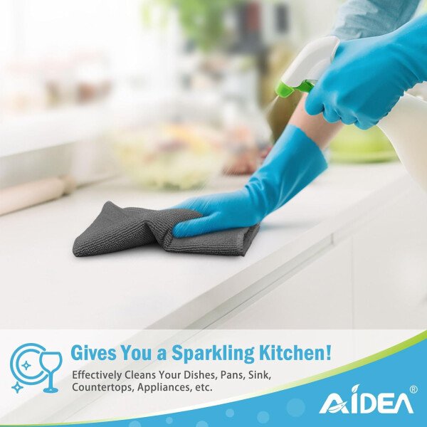 AIDEA Paño de limpieza de microfibra, 100 unidades, toallas de microfibra suave para automóviles, trapos de limpieza absorbentes, paños de lavado sin pelusa para casa, cocina, ventana (12 x 12 - Imagen 20