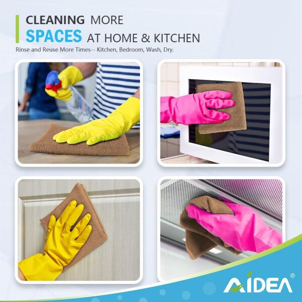 AIDEA Paño de limpieza de microfibra, 100 unidades, toallas de microfibra suave para automóviles, trapos de limpieza absorbentes, paños de lavado sin pelusa para casa, cocina, ventana (12 x 12 - Imagen 30