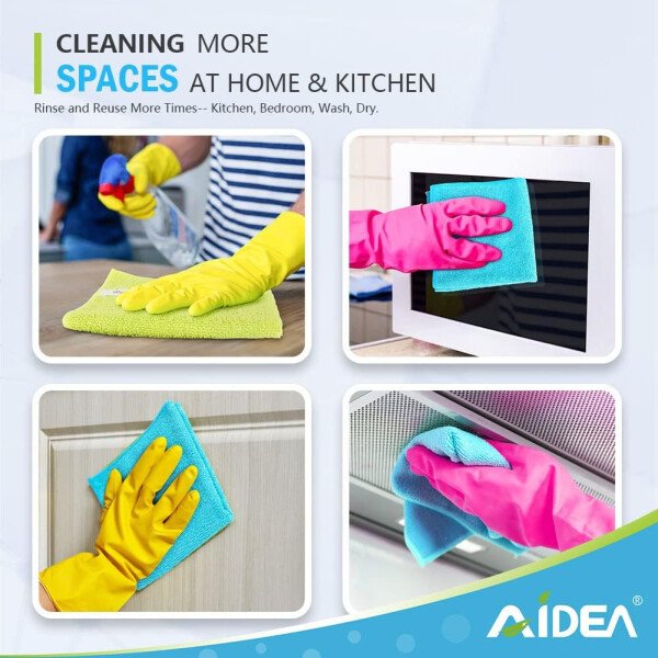 AIDEA Paño de limpieza de microfibra, 100 unidades, toallas de microfibra suave para automóviles, trapos de limpieza absorbentes, paños de lavado sin pelusa para casa, cocina, ventana (12 x 12 - Imagen 37